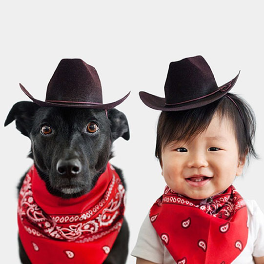 мальчик и собака ковбои