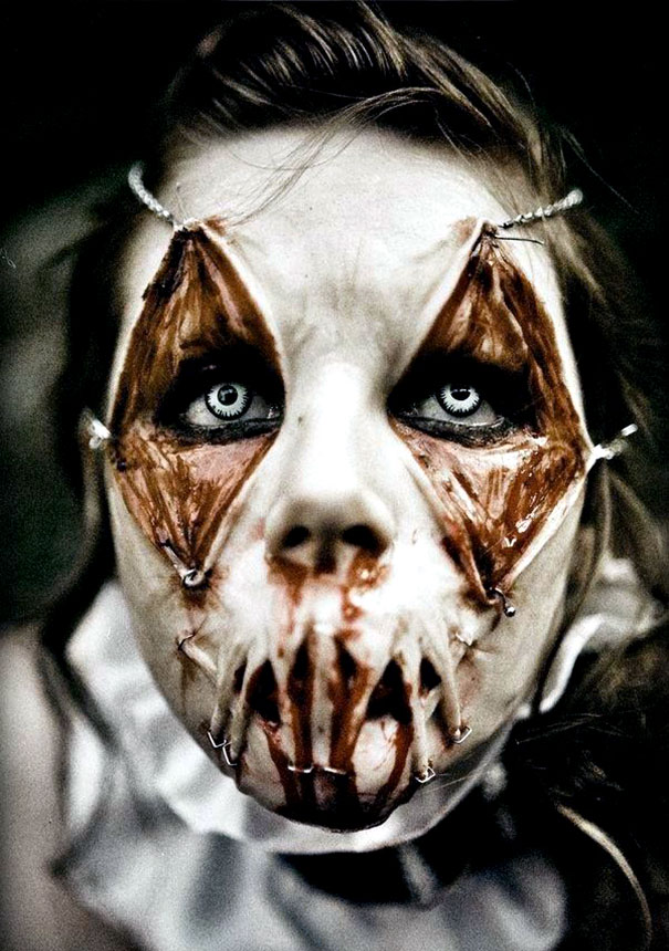 страшный макияж на хэллоуин фото